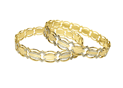 Unique CNC Bangles with Two Tone Plated